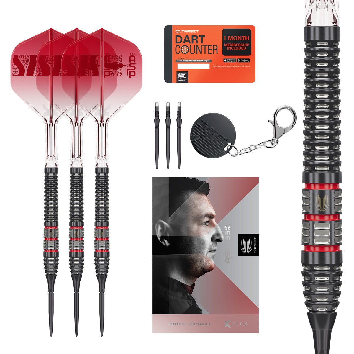 Target Nathan Aspinall Asp 95K 95% Tungsten SP Steel Tip Darts