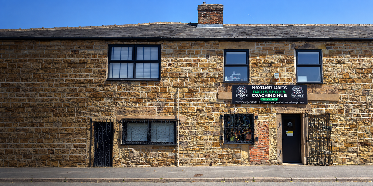 Exterior of NextGen Darts & Coaching Hub in Hackenthorpe, Sheffield