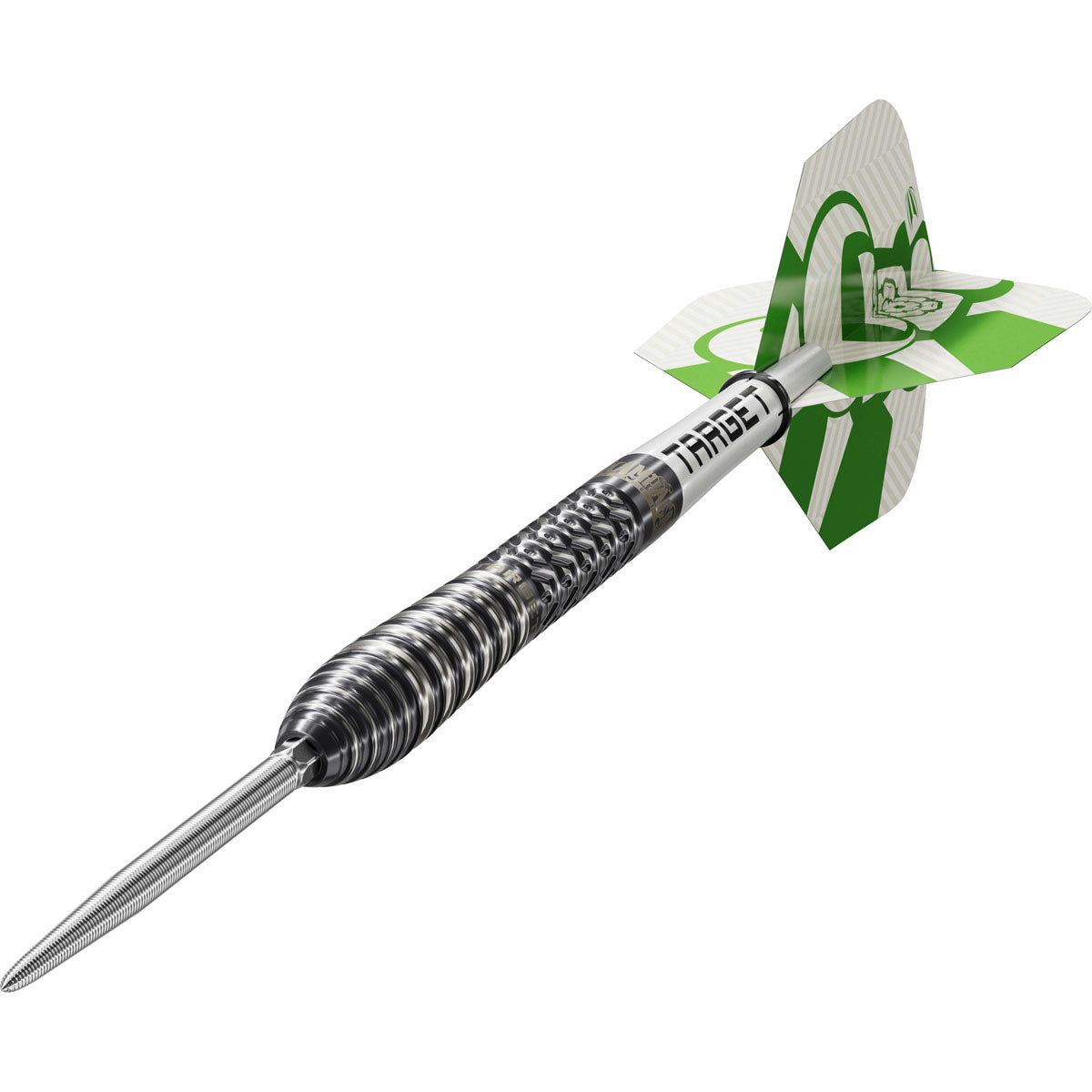 Target Charlie Manby 95% Swiss Point steel-tip darts – angled product view