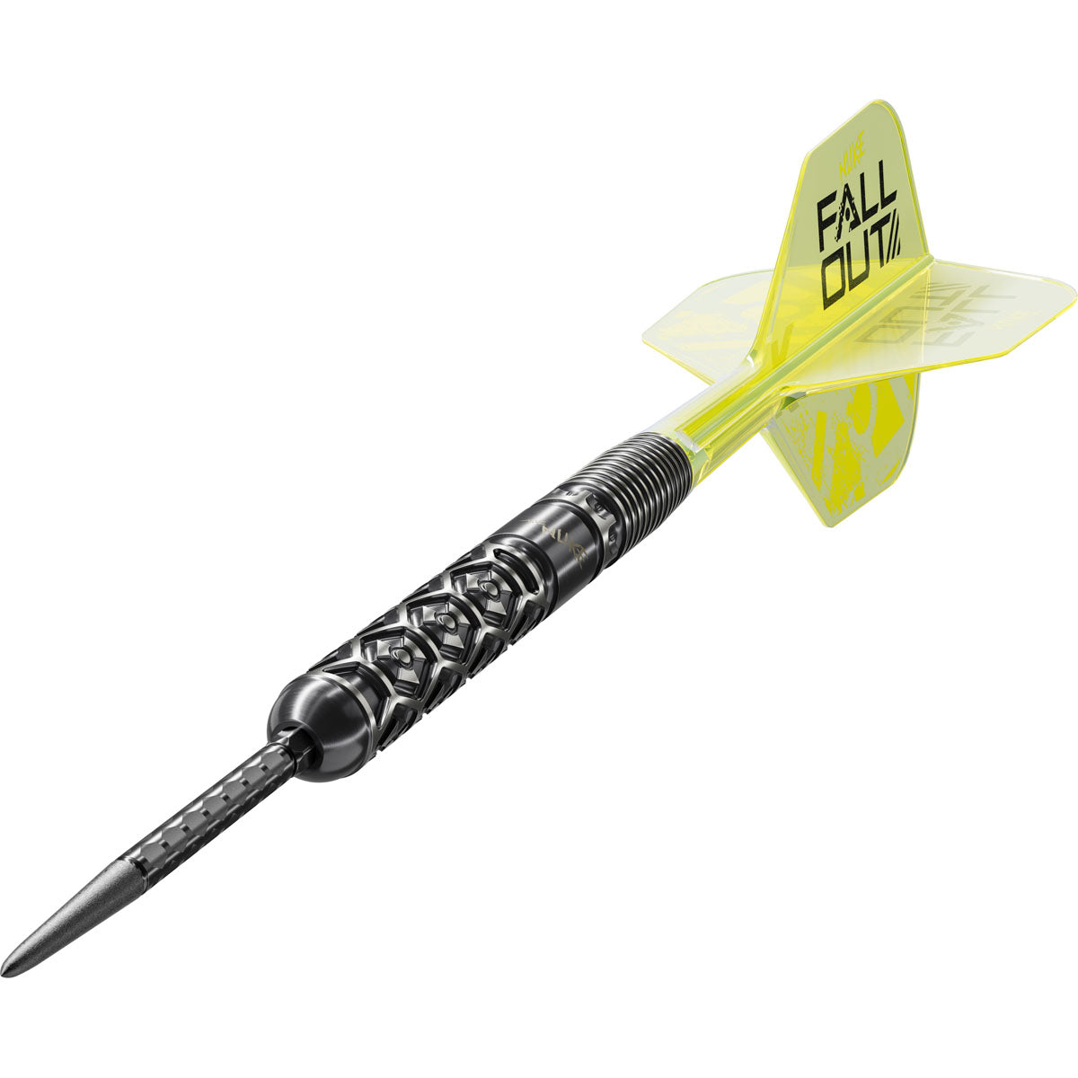 Target Luke Littler Nuke Fallout 90% Swiss Point steel-tip darts – angled product view