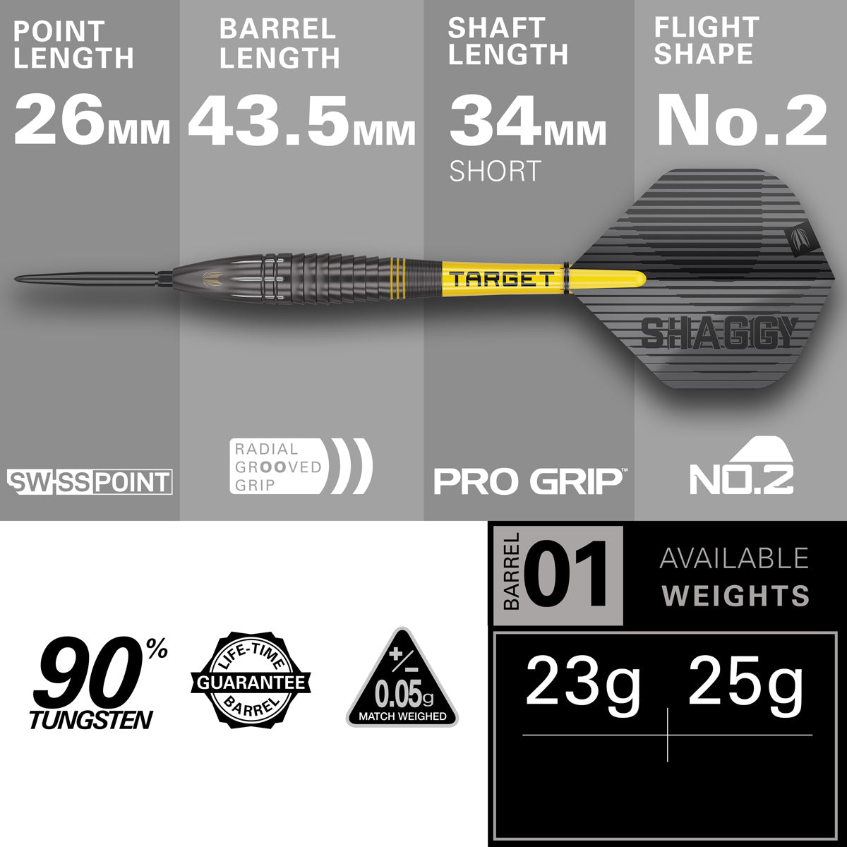 Target Scott Williams G1 darts specifications