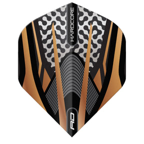 Hardcore Premium Gold, Black & Grey Standard Dart Flights by Red Dragon