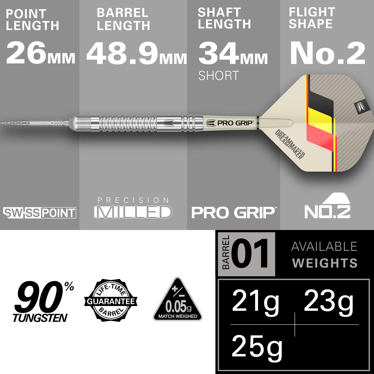 Dimitri van den Bergh G2 darts – specifications