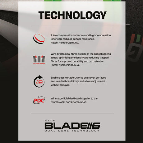 Winmau JDC Equalizer dartboard – technology details