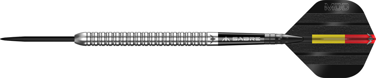 Mission Mike De Decker 95% tungsten steel-tip darts detail view