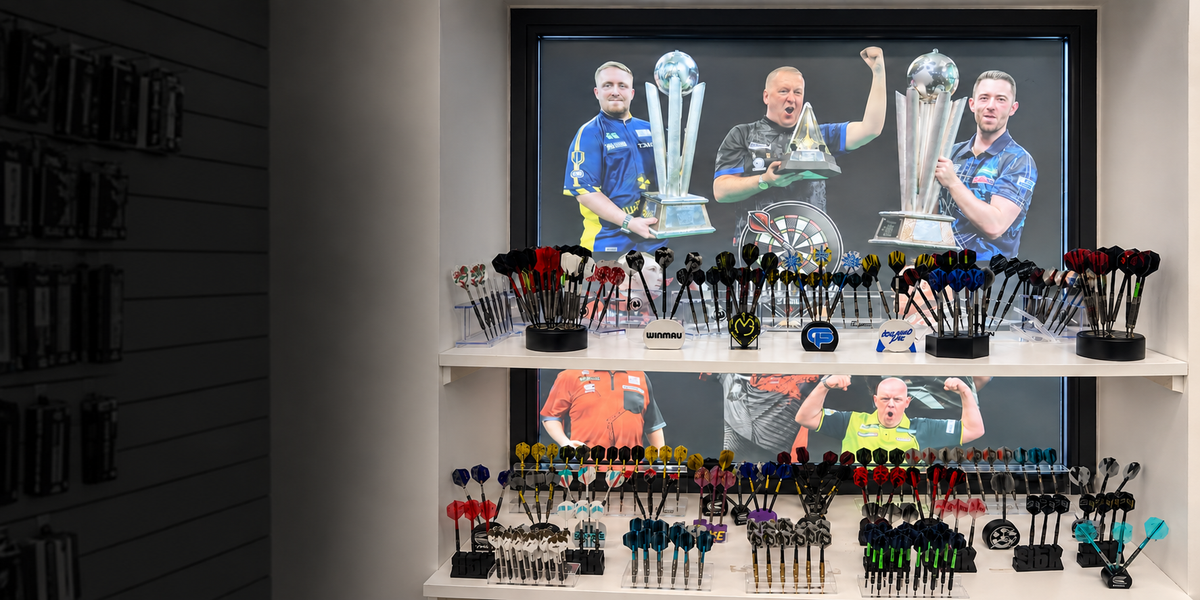 Large selection of darts available to try at NextGen Darts in Sheffield