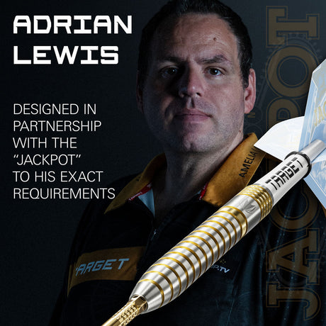 Target Adrian Lewis Showdown 95% Swiss Point steel-tip darts – player promotional image