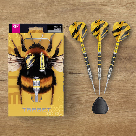 Target Buzz SP02 90% Swiss Point steel-tip darts – lifestyle image
