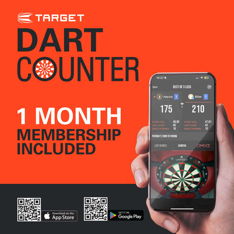 Target Buzz SP03 90% Swiss Point steel-tip darts – DartCounter compatibility graphic