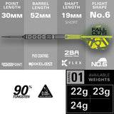 Target Luke Littler Nuke Fallout 90% Swiss Point steel-tip darts – barrel dimensions and specifications