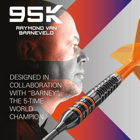 Target Raymond van Barneveld RVB 95K Swiss Point 95% tungsten steel-tip darts – player promotional image