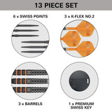 Target Raymond van Barneveld RVB 95K Swiss Point 95% tungsten steel-tip darts – box contents