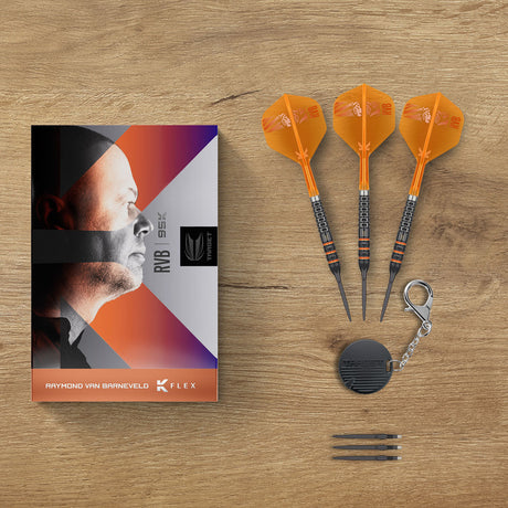 Target Raymond van Barneveld RVB 95K Swiss Point 95% tungsten steel-tip darts – lifestyle image