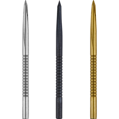 Unicorn Volute Micro Shark Fin points in nickel, gold and noir