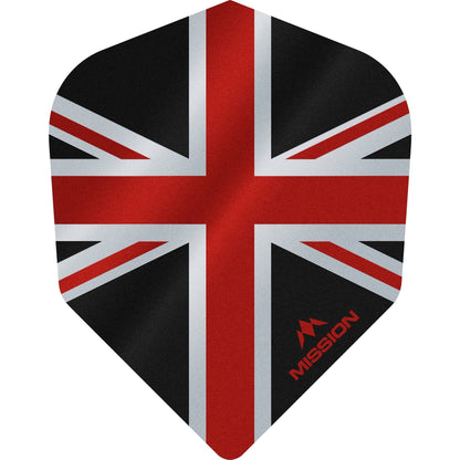 Mission Alliance Union Jack No6 dart flights - Black and Red