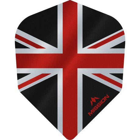 Mission Alliance Union Jack No6 dart flights - Black and Red