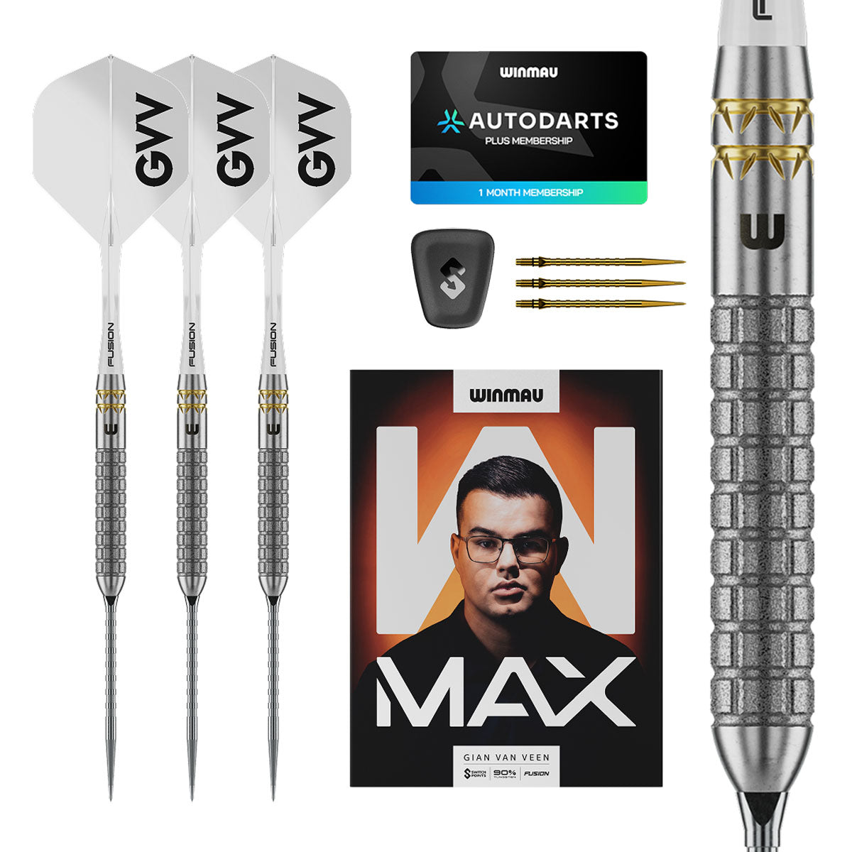 Winmau Gian van Veen W-Max 90% tungsten steel tip darts
