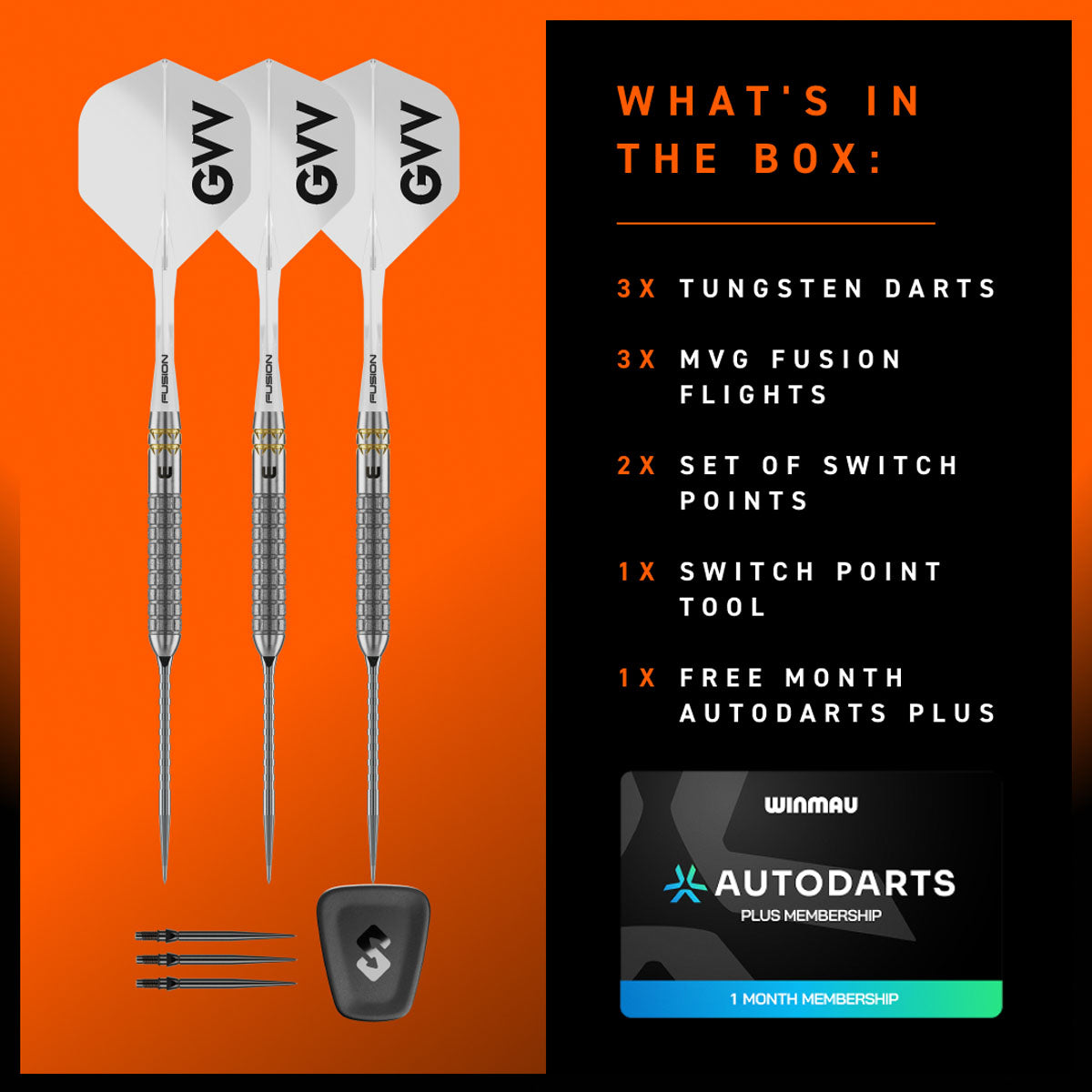 Winmau Gian van Veen W-Max 90% tungsten steel tip darts